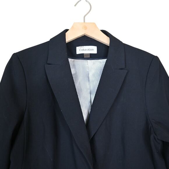 Calvin Klein Women's 12 Black One Button Front Lined Blazer - Picture 3 of 8